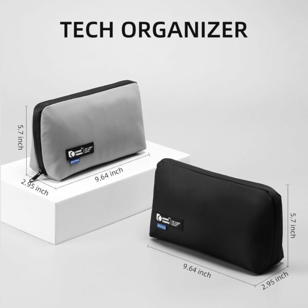 1757235365_61bWYwvTP4L._AC_SL1500_.jpg RIGHT AWAY Travel Tech Pouch,Waterproof Cord Case,Electronics Organizer Travel Case,Cable Organizer Storage Bag For Phone, Charger, Accessories(BLACK)