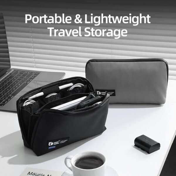 1757235366_71nfeqqvnL._AC_SL1500_.jpg RIGHT AWAY Travel Tech Pouch,Waterproof Cord Case,Electronics Organizer Travel Case,Cable Organizer Storage Bag For Phone, Charger, Accessories(BLACK)