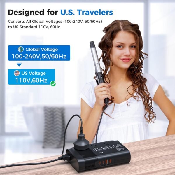 1757239538_71u8X-xfauL._AC_SL1500_.jpg 500W Pure Sine Wave Voltage Converter US to Europe, 220V to 110V Converter for European Travel, Power Converter Adapter Combo PD for CPAP Hair Straightener Cruler Shaver Toothbrush Laptop Camera Phone