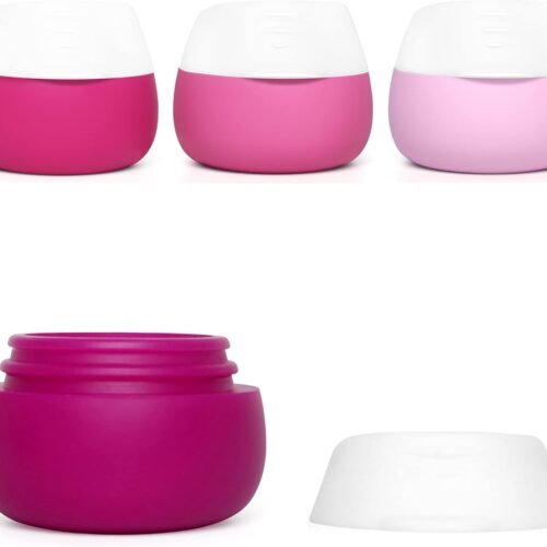 1757314270_51BJDwA4UtL._AC_SL1500_.jpg Gemice Silicone Cream Jars, TSA Approved Travel Size Containers - Leak-proof Travel Accessories with Lid for Cosmetic Makeup Face Body Hand Cream (4 Pieces)