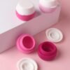 Gemice Silicone Cream Jars, TSA Approved Travel Size Containers - Leak-proof Travel Accessories with Lid for Cosmetic Makeup Face Body Hand Cream (4 Pieces)