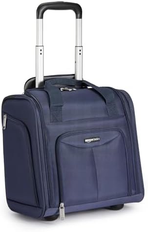 315r7w4-35L._AC_.jpg Amazon Basics Underseat Carry On Luggage with Wheels - 14" Rolling Travel Bag, Navy