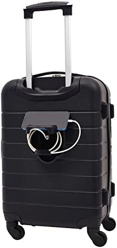 Wrangler Smart Luggage Set with Cup Holder, USB Port and Phone Holder, Black, 2 Piece Set