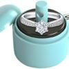 Ring Holder Keychain, Jewelry Organizer & Storage, Portable Waterproof Case with Protective Sponge, Ideal Gym & Travel Accessory (Blue)