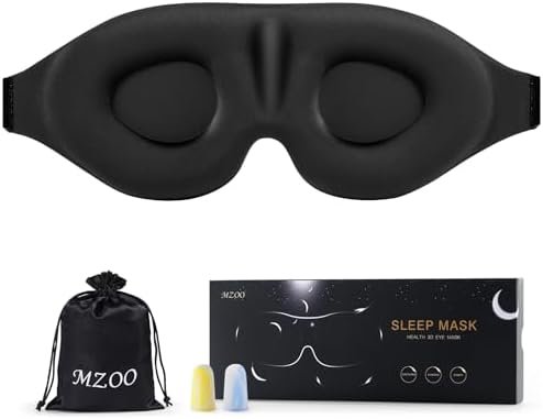 31GaNbBbjgL._AC_.jpg MZOO Sleep Eye Mask for Side Sleeper Men Women, Zero Eye Pressure 3D Sleeping Mask, Light Blocking Patented Design Night Blindfold, Soft Eye Shade Cover for Travel, Black