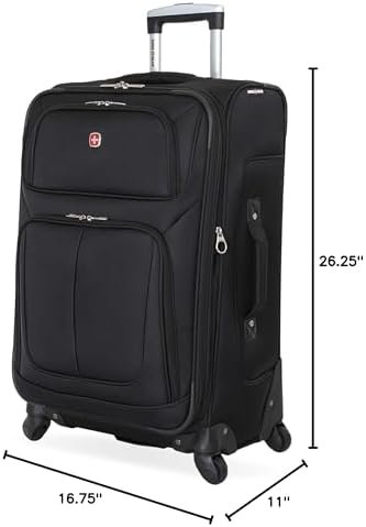 31auUukdLML._AC_.jpg SwissGear Sion Softside Expandable Luggage, Black, Checked-Medium 25-Inch