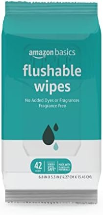 31dc5kNbldL._AC_.jpg Amazon Basics Adult Wet Wipes Flushable Fragrance Free, 126 Count (3 Packs of 42) Packaging May Vary