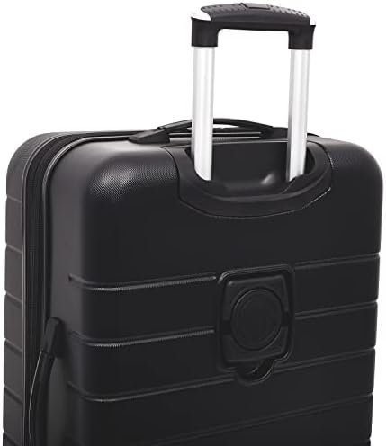 Wrangler Smart Luggage Set with Cup Holder, USB Port and Phone Holder, Black, 2 Piece Set