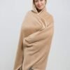 31o6yHSXOjL._AC_.jpg BlueHills Premium Soft Travel Blanket Pillow Airplane Blanket Packed in Soft Bag Pillowcase with Hand Luggage Belt Backpack Clip Compact Pack Large Portable Flight Throw Beige T005