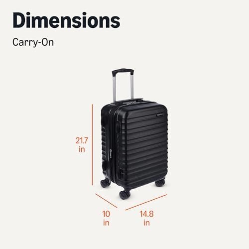 31oi504wTCL._AC_.jpg Amazon Basics 21" Hardside Carry-On Luggage, Hardshell Suitcase With Wheels, Expandable For Up to 25% More Space, With Scratch-Resistant Surface, Four Multi-directional Wheels, Black
