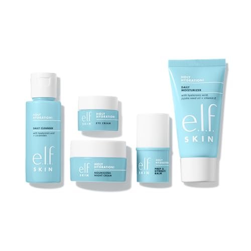 31pP72lCUZL.jpg e.l.f. SKIN Holy Hydration! Jet Set Hydration Kit, Travel Friendly Hydrating Skincare Set, Face Cleanser, Balm, Moisturizer, Eye Cream & Night Cream, Vegan & Cruelty-Free