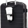Wrangler Smart Luggage Set with Cup Holder, USB Port and Phone Holder, Black, 2 Piece Set