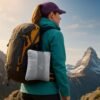 411IGsFhWL._AC_.jpg Melissa Large Travel Blanket and Inflatable Pillow Set - 69“ x 43.3” – Soft Blanket with Carry Bag – Lightweight, Compact & Washable for Backpacking, Hiking, Car, Airplane, Office, Camping (Gray)