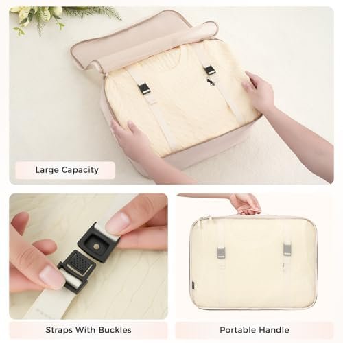 41NBfyDfIL._AC_.jpg BAGAIL 8 Set Packing Cubes Luggage Packing Organizers for Travel Accessories-Cream