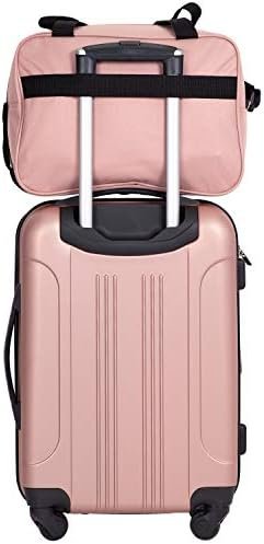 Travelers Club Midtown Hardside Luggage Travel, Rose Gold, 4-Piece Set