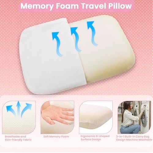 41-wLzgoCgL._AC_.jpg Blanket Pillow for Airplane Travel Essentials - 3 In 1 Travel Blanket and Pillow Set for Women Gifts, Plane Compact with Bag for Long Flight, International Traveler Must Haves Flying Accessories(Pink)