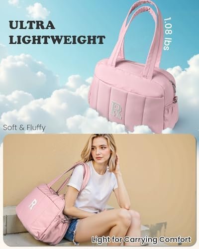 411GiLF0uML._AC_.jpg Duffle Bag for Travel, Weekender Bags for Women,Initial Overnight Bag with Wet Pocket,Lightweight Travel Bags Personalized Gym Tote with Makeup Pouch
