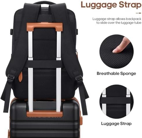 Luggage Sets 3 Piece, Carry On Luggage 20In With Spinner Wheels,PC Hardside Suitcase Set with TSA Lock,Durable Carry On Suitcase With Travel Backpack for Men (Black, 3 piece set (20inch))