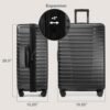 U.S. Traveler Boren Polycarbonate Hardside Rugged Travel Suitcase Luggage with 8 Spinner Wheels, Aluminum Handle, Black, Checked-Large 30-Inch