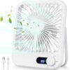 413YeQIxZOL._AC_.jpg Travel Fan for Sleeping, 6.8" Small Portable Fan Rechargeable Battery Powered, 100 Speeds Personal Mini Desk Fan for Office Bedroom, Cruise Ship Beach Vocation Travel Essentials, White
