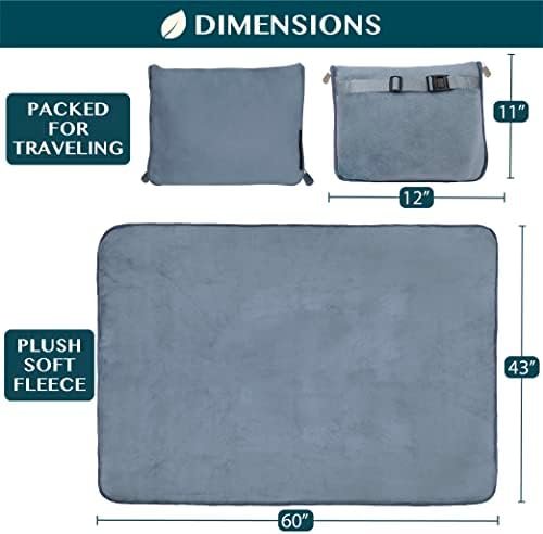 413jDAhyQ9L._AC_.jpg PAVILIA Travel Blanket Pillow, Soft Airplane Blanket 2-IN-1 Combo Set, Plane Blanket Compact Packable, Flight Essentials Car Pillow, Travelers Gift Accessories Luggage Backpack Strap, 60x43 Slate Blue