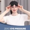 MZOO Sleep Eye Mask for Side Sleeper Men Women, Zero Eye Pressure 3D Sleeping Mask, Light Blocking Patented Design Night Blindfold, Soft Eye Shade Cover for Travel, Black