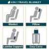 416GINKQLL._AC_.jpg PAVILIA Travel Blanket Pillow, Soft Airplane Blanket 2-IN-1 Combo Set, Plane Blanket Compact Packable, Flight Essentials Car Pillow, Travelers Gift Accessories Luggage Backpack Strap, 60x43 Slate Blue