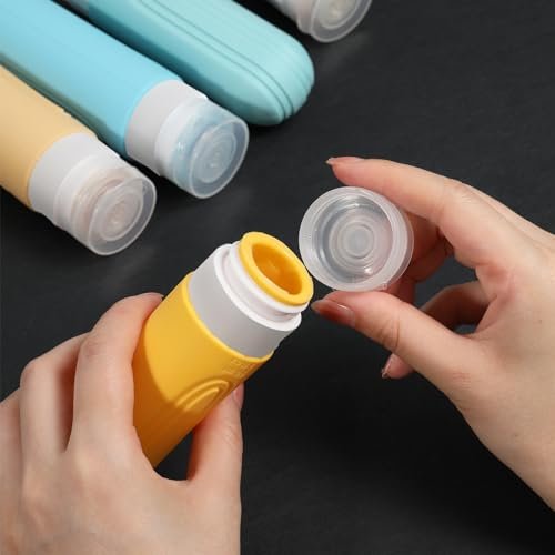 418JRbApCsL.jpg Travel Bottles for Toiletries, 5 Pack TSA Approved Travel Size Containers, 3oz Leak Proof Refillable Travel Accessories for Shampoo Conditioner, BPA Free Travel Bottles with Toiletry Bag