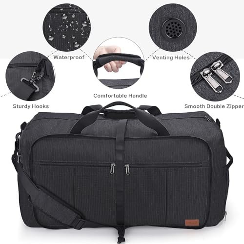 419N0yGAPkL._AC_.jpg 120L Foldable Collapsible Waterproof Travel Duffel Bag for Men and Women with Shoe Compartment