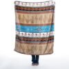 41AQTdiGH6L._AC_.jpg CARSTENS, INC. Travel Blanket, Premium Compact 2-in-1 Airplane Blanket/Pillow, Cactus Stripe
