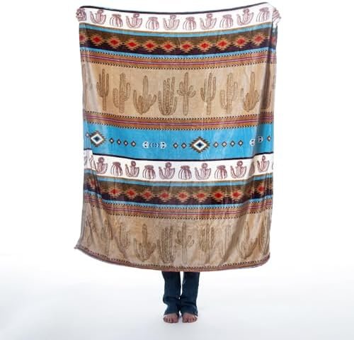41AQTdiGH6L._AC_.jpg CARSTENS, INC. Travel Blanket, Premium Compact 2-in-1 Airplane Blanket/Pillow, Cactus Stripe