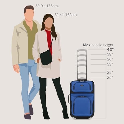 41Aq3sPOZxL._AC_.jpg U.S. Traveler Rio Softside Expandable Carry-on Rolling Luggage, Royal Blue, 2 Wheel Set