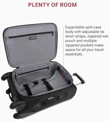 41AzJLAXZvL._AC_.jpg SwissGear Sion Softside Expandable Luggage, Black, Checked-Medium 25-Inch