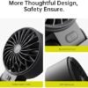 JISULIFE Handheld Fan Life7 – Ultimate Flexibility: High-Power Motor, LED Display, 19.5 Hrs Cooling, 5000mAh Rechargeable, 5-Speed, Foldable Design, 3-IN-1 Portable Fan for Travel Cruise Beach(Black)