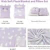 41BJvw5nKiL._AC_.jpg 3-in-1 Kids Travel Blanket and Pillow Set, Snuggle Pillow with Hand Warmer, 40x60 inches Unicorn Blanket for Girls Compact, Perfect for Travel, Camping, Home and Office
