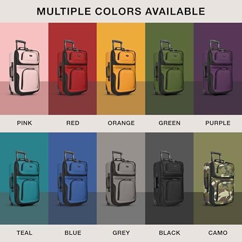 41EWEXCuqL._AC_.jpg U.S. Traveler Rio Softside Expandable Carry-on Rolling Luggage, Royal Blue, 2 Wheel Set