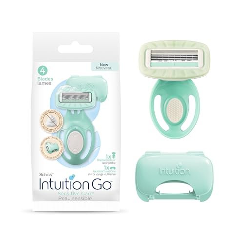 41FdXCk-aGL.jpg Schick Intuition Go Disposable Travel Razor for Women, 1 Count | Sensitive Skin Razors for Women, Travel Essentials, Womens Disposable Razors with Organic Aloe, Vacation Essentials