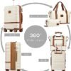 41FonfJaZ6L._AC_.jpg Joyway Carry On Luggage 20 Inch Expandable Suitcase with Spinner Wheel, 4 Piece Hard Shell Luggage Set with TSA Lock(White brown)