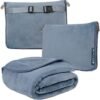 41HLst9s48L._AC_.jpg PAVILIA Travel Blanket Pillow, Soft Airplane Blanket 2-IN-1 Combo Set, Plane Blanket Compact Packable, Flight Essentials Car Pillow, Travelers Gift Accessories Luggage Backpack Strap, 60x43 Slate Blue