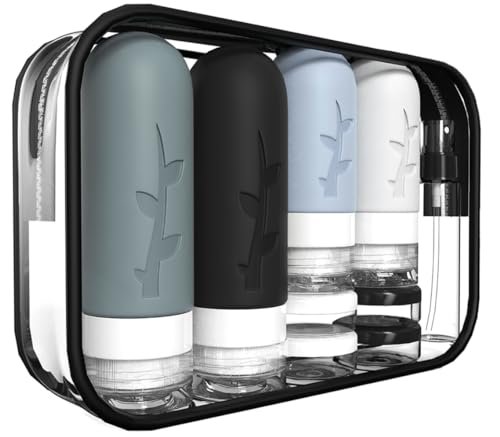 41JHcFGqk1L.jpg 18pack Travel Bottles for Toiletries,TSA Approved Silicone Travel Containers for Toiletries,Leak Proof Refillable Liqus Shampoo And Conditioner travel Essentials toiletry Bottles