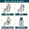 41KDuyMwgZL._AC_.jpg PAVILIA Travel Blanket and Pillow, Arms Opening Airplane Blankets for Adults, Compact Plane Blanket with Arm Hole 2-in-1 Bag for Flight Car Camping Fit in Luggage Backpack Traveler Gift, Pink