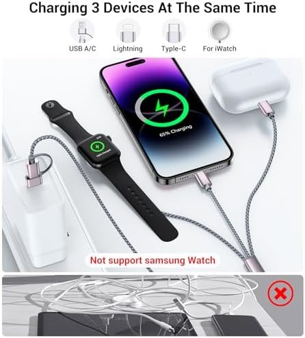 41KFzdeHyCL._AC_.jpg Temdan for Travel Essentials,3 in 2 USB C Cable for Apple Watch Charger/iPhone 16 Charger/Lightning,Multi Charging Cable Cord,Vacation Camping Essentials,Portable Designed for iWatch &iPhone 16-12-4FT