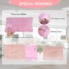 41LvneVxxdL._AC_.jpg Travel Blanket & Pillow Set, 300 GSM Soft Fleece-60x43 Inches, 3-in-1 Compact Airplane Blanket with Bag, Press-to-Inflate Pillow, for Long Trips with Luggage Sleeve & Backpack Clip (Pink)