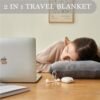 41MCU7yCu-L._AC_.jpg Commollis 2-in-1 Travel Blanket & Pillow for Airplane, Car, Train - Warm Compact Flight Blanket with Luggage Strap & Backpack Clip, Machine Washable, All-Season Use
