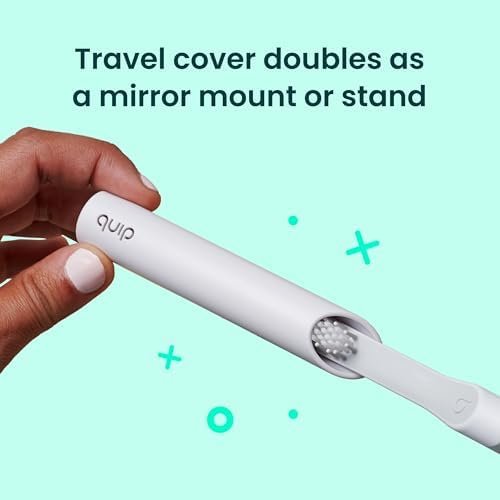 41NQXjuOREL._AC_.jpg Quip Metal Sonic Toothbrush, Electric Toothbrush for Adults –Time Travel & Soft Bristles with Travel Case & Replaceable Brush Head -3-Month Battery Life - Moonrise Champagne