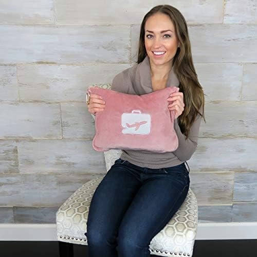 41NT25IgECL._AC_.jpg EverSnug Travel Blanket and Pillow - Ultra-Soft, Compact & Lightweight, 65x40 Inches, with Carry Case, Luggage Sleeve & Backpack Clip for Airplane Comfort (Light Pink)