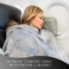 41O47Fw3WJL._AC_.jpg Travel Pillow and Blanket Set - 4-in-1 Ultimate Travel Kit with Memory Foam Pillow, Travel Blanket, Sleep Mask, and Earplugs-Ultimate Comfort and Coziness for Your Journeys - Grey