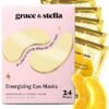 grace & stella Award Winning Under Eye Mask - Travel Essentials - Birthday Gifts for Women - Gel Eye Patches for Dark Circles, Puffy Eyes, Wrinkles, Undereye Bags - Vegan - Self Care (24 Pairs, Gold)