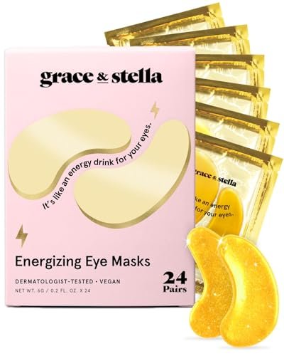 41RUYyEsRWL.jpg grace & stella Award Winning Under Eye Mask - Travel Essentials - Birthday Gifts for Women - Gel Eye Patches for Dark Circles, Puffy Eyes, Wrinkles, Undereye Bags - Vegan - Self Care (24 Pairs, Gold)