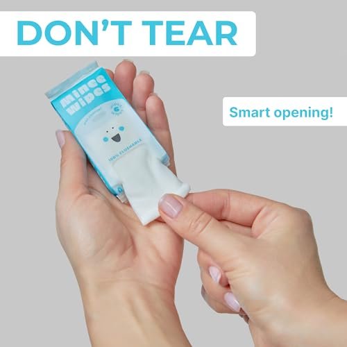 Impossibly Compact Travel Flushable Wipes with Natural Extracts - Skin-Friendly Travel Essentials, Hypoallergenic & Unscented Travel Size Wipes for Adults, Kids & Baby Care - 8 Pack Total 48 Wipes